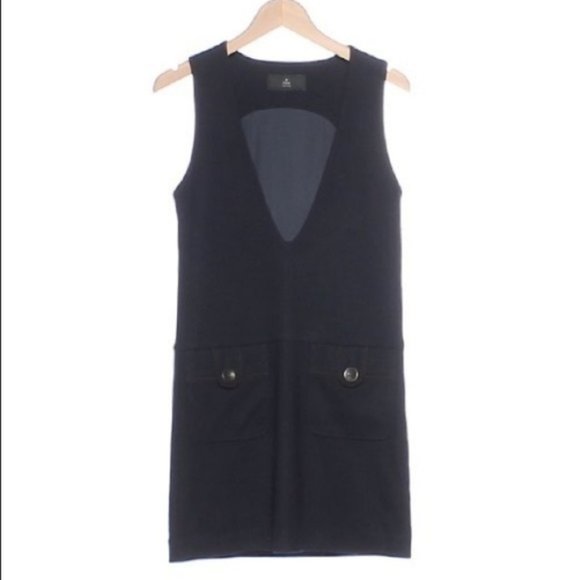 Vintage Wool Dress Navy SMALL Jumper INED Depusi Japanese - Picture 2 of 8